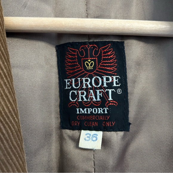 Vintage Europe Craft Corduroy Blazer Made in Yugoslavia - Size 36 - Picture 4 of 8